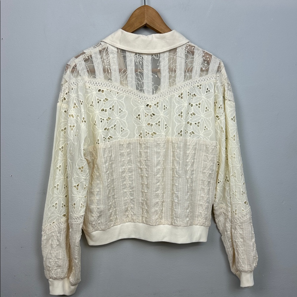 NWOT Miss Me Mixed Crochet Shirt Sz S - Picture 10 of 16